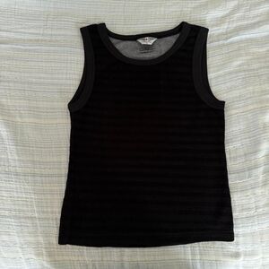 vintage y2k grunge cyber Hard Tail terry cloth black striped textured tank top